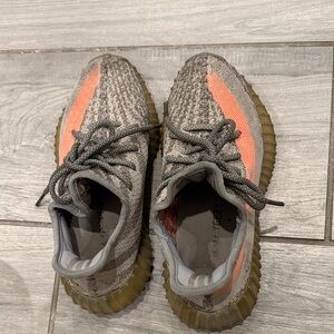 adidas Yeezy Boost 350 V2 Gray and Orange Athletic Shoes